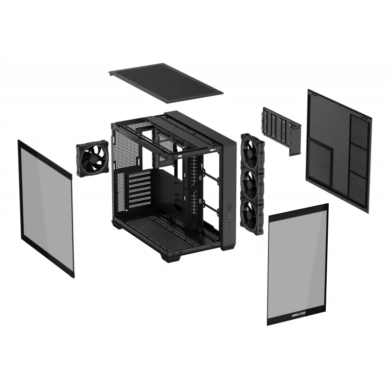 Caja de PC ASUS A32 PLUS TG ARGB, negra, ATX/micro ATX/Mini-ITX