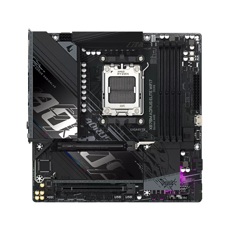 Placa base GIGABYTE X870M AORUS ELITE WIFI7, AMD X870, Socket AM5, ATX