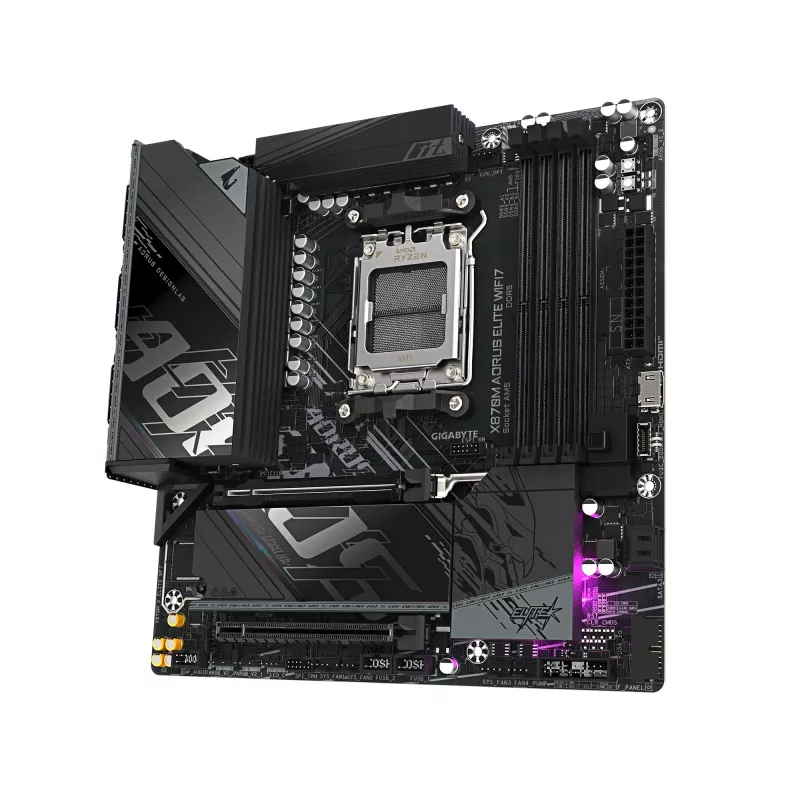 Placa base GIGABYTE X870M AORUS ELITE WIFI7, AMD X870, Socket AM5, ATX