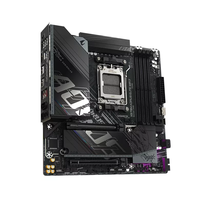 Placa base GIGABYTE X870M AORUS ELITE WIFI7, AMD X870, Socket AM5, ATX