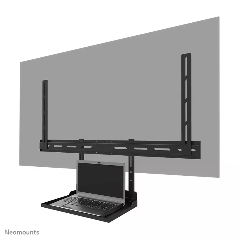 Kit de bandeja para portátil Neomounts AV45-500BL para pantallas de 43 a 110 pulgadas, VESA hasta 600x400, máx. 2,5 kg, 900×242×640 mm