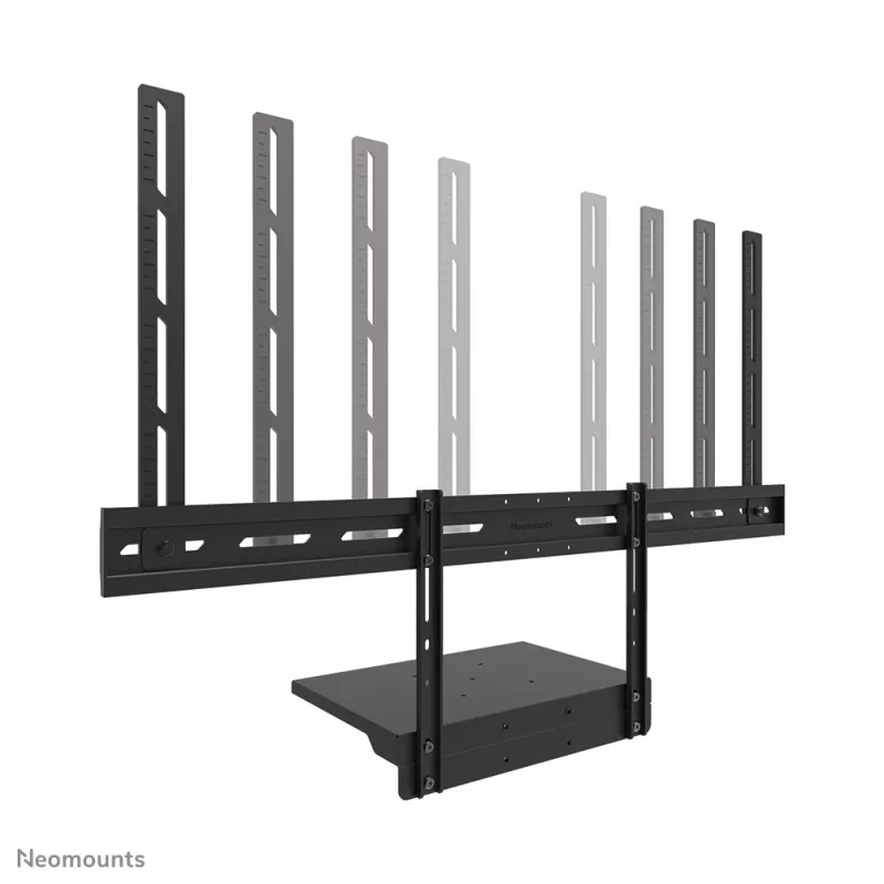 Kit de bandeja para portátil Neomounts AV45-500BL para pantallas de 43 a 110 pulgadas, VESA hasta 600x400, máx. 2,5 kg, 900×242×640 mm