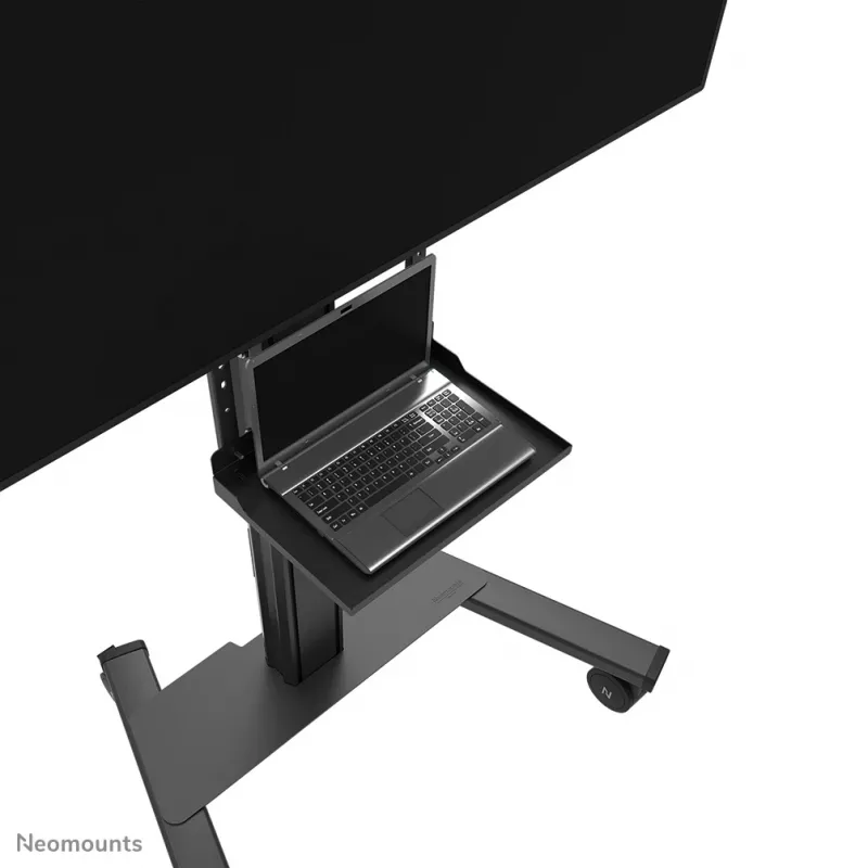 Kit de bandeja para portátil Neomounts AV45-500BL para pantallas de 43 a 110 pulgadas, VESA hasta 600x400, máx. 2,5 kg, 900×242×640 mm