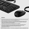 Ratón HP 225 Combo de ratón y teclado con cable G2 USB