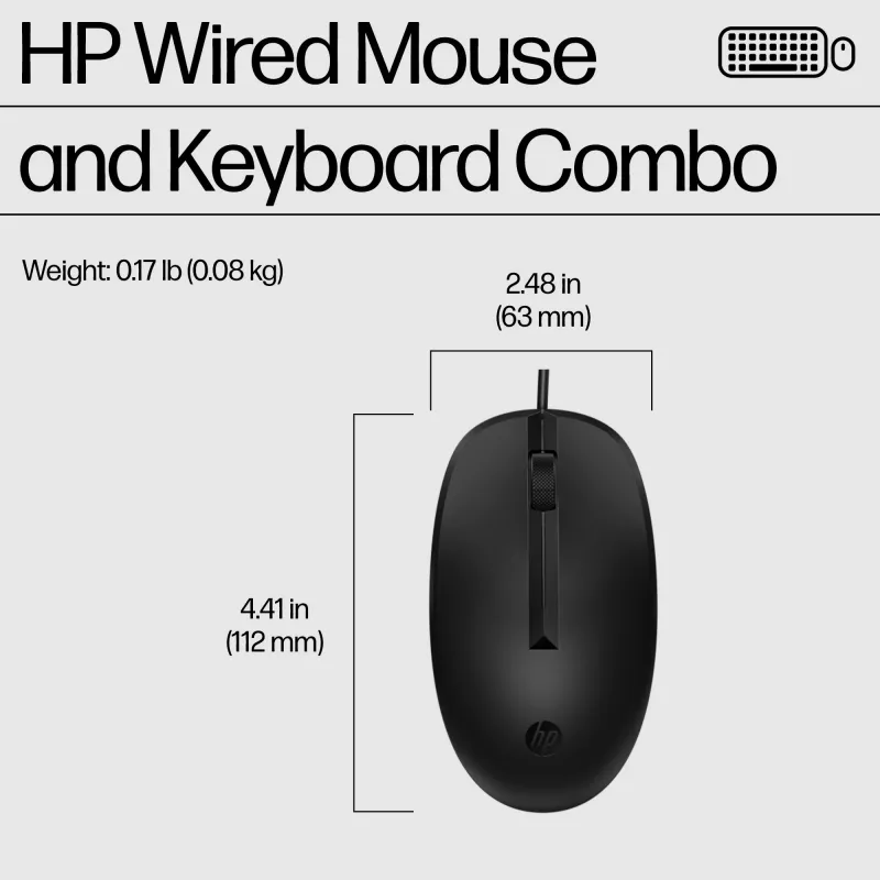 Ratón HP 225 Combo de ratón y teclado con cable G2 USB