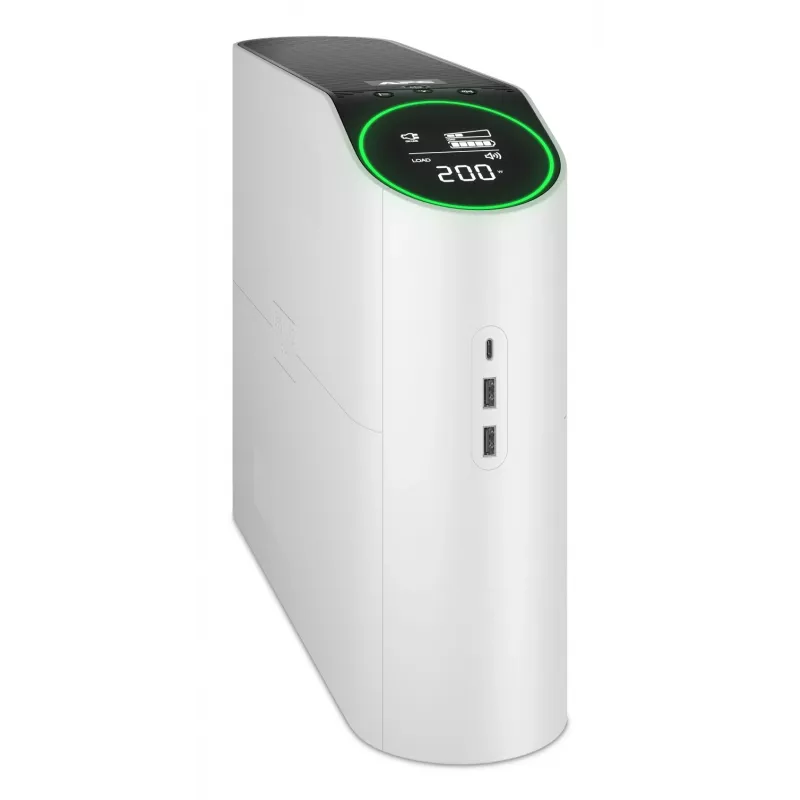APC Back-UPS Pro, 2200VA/1320W, Torre, 230V, 4 salidas Schuko y 2 IEC C13, iluminación RGB, onda sinusoidal pura, Arctic (Blanco)