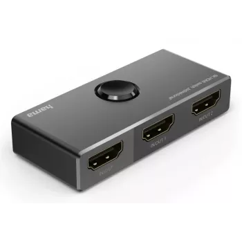 HAMA conmutador HDMI bidireccional 8K — 1 entrada a 2 salidas / 2 entradas a 1 salida, modelo 00205324