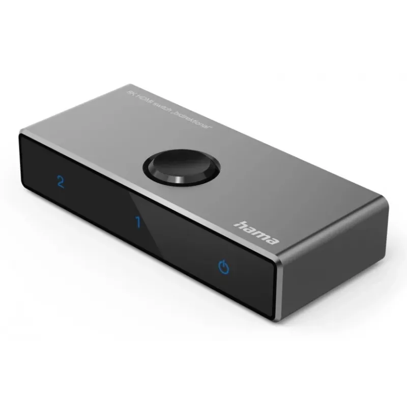 HAMA conmutador HDMI bidireccional 8K — 1 entrada a 2 salidas / 2 entradas a 1 salida, modelo 00205324