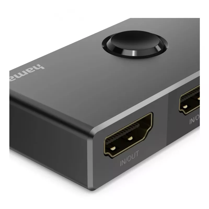 HAMA conmutador HDMI bidireccional 8K — 1 entrada a 2 salidas / 2 entradas a 1 salida, modelo 00205324
