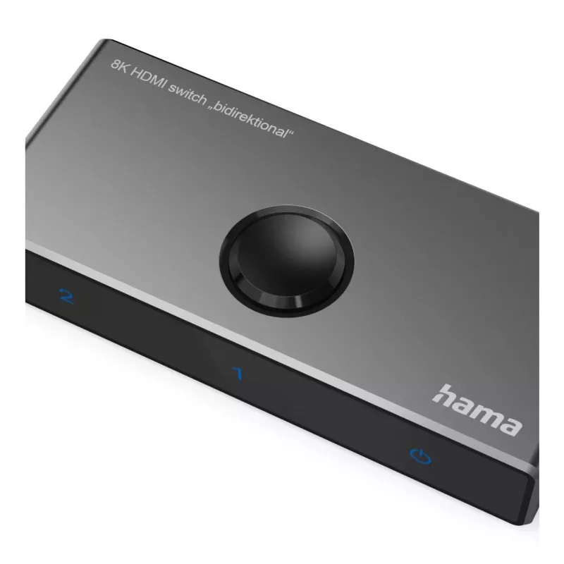 HAMA conmutador HDMI bidireccional 8K — 1 entrada a 2 salidas / 2 entradas a 1 salida, modelo 00205324