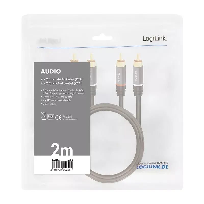 Cable de audio 2m LogiLink CA1204