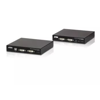 ATEN extensor KVM USB 2.0 DVI Dual View HDBaseT 2.0 con audio y RS232 (150 m)