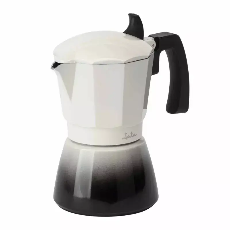 Jata HCAF2412 cafetera moka, 12 tazas (0,7 l), aluminio, compatible con inducción, base de 10,8 cm