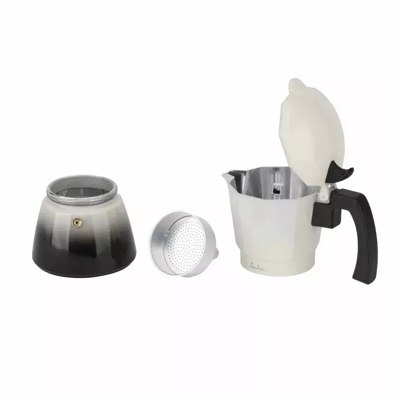 Jata HCAF2412 cafetera moka, 12 tazas (0,7 l), aluminio, compatible con inducción, base de 10,8 cm