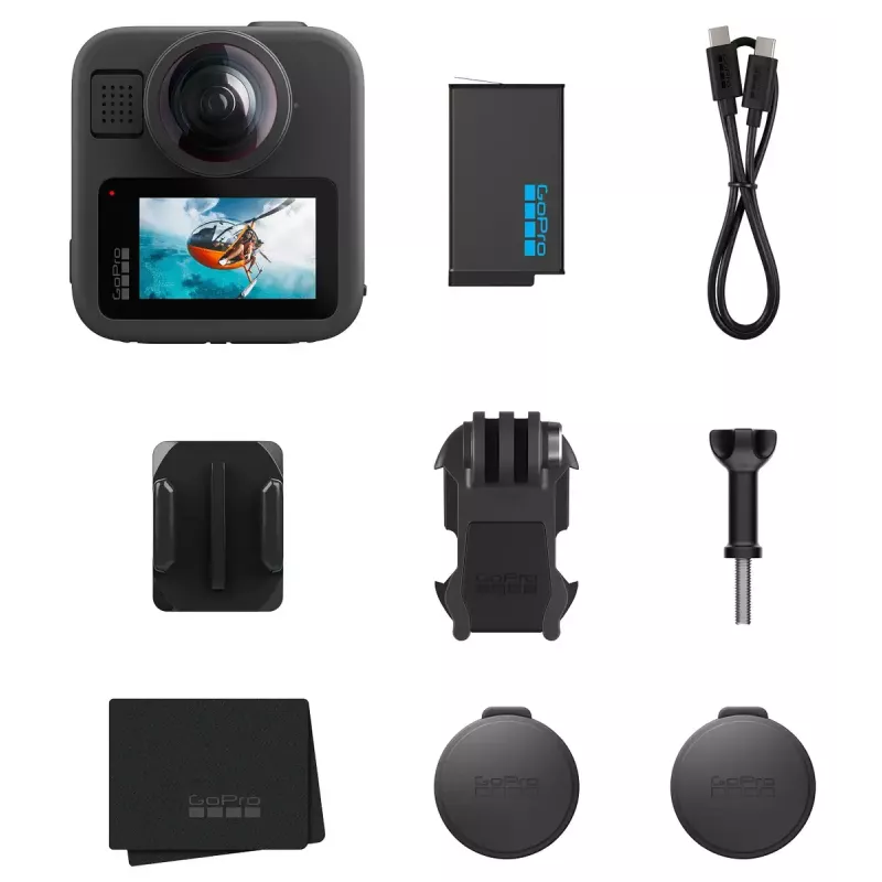 Cámara de acción GoPro MAX 2 – 29,5 MP, vídeo 8K Ultra HD a 100 fps, GPS, Wi‑Fi, LCD integrada