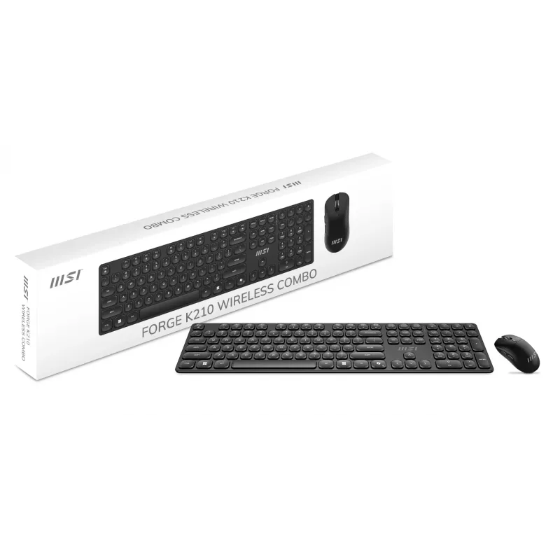 MSI FORGE K210 WIRELESS COMBO teclado ratón incluido Home/Office USB QWERTY US English negro