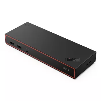 Docking station Lenovo ThinkPad USB4 Dock 5000 — con cable Thunderbolt 4, 65 W PD, 3840×2160, HDMI, 4× USB-A, Gigabit Ethernet, negra