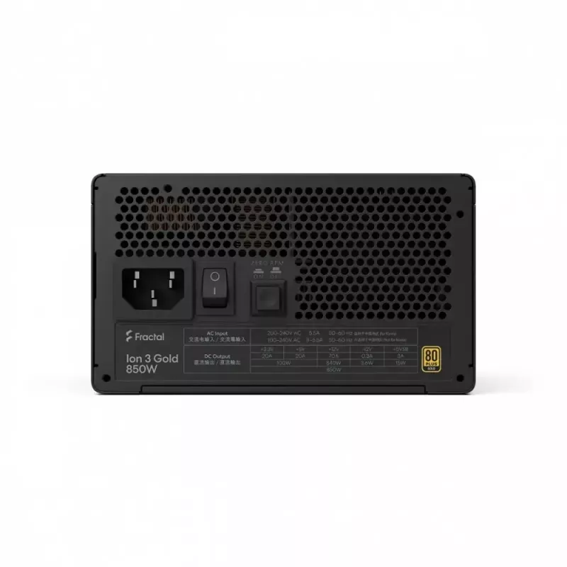 Fuente de alimentación fractal design FDE Ion 3 GOLD 850W 80+ Gold, negra