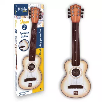 Guitarra de juguete Dante MeMe Juan para niños a partir de 3 años, beige y marrón, instrumento musical para niños