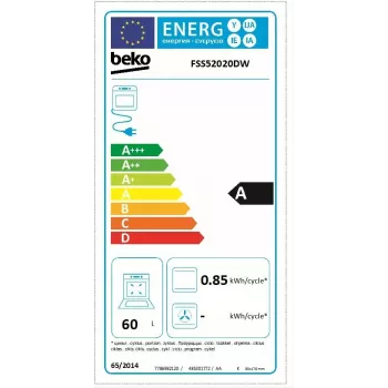 Cocina independiente Beko FSS52020DW eléctrica gas blanca