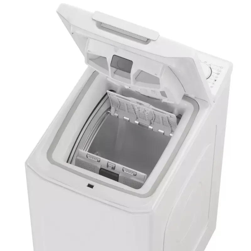 Lavadora de carga superior CANDY TCA283D2-S, 8 kg, 1200 rpm, 410×600×860 mm, blanca