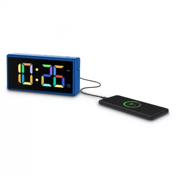 Despertador digital Hama Ibiza Azul LCD Pila USB 150x34x73mm