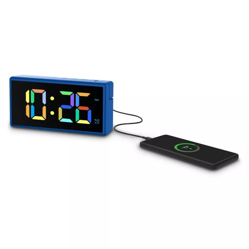 Despertador digital Hama Ibiza Azul LCD Pila USB 150x34x73mm