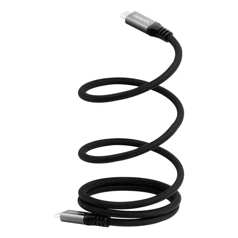 Cable de datos USB C a USB C ADATA CACCU3-100W-100AN-BK — USB 3.2 Gen 2 (10 Gbit/s), 1 m, Negro