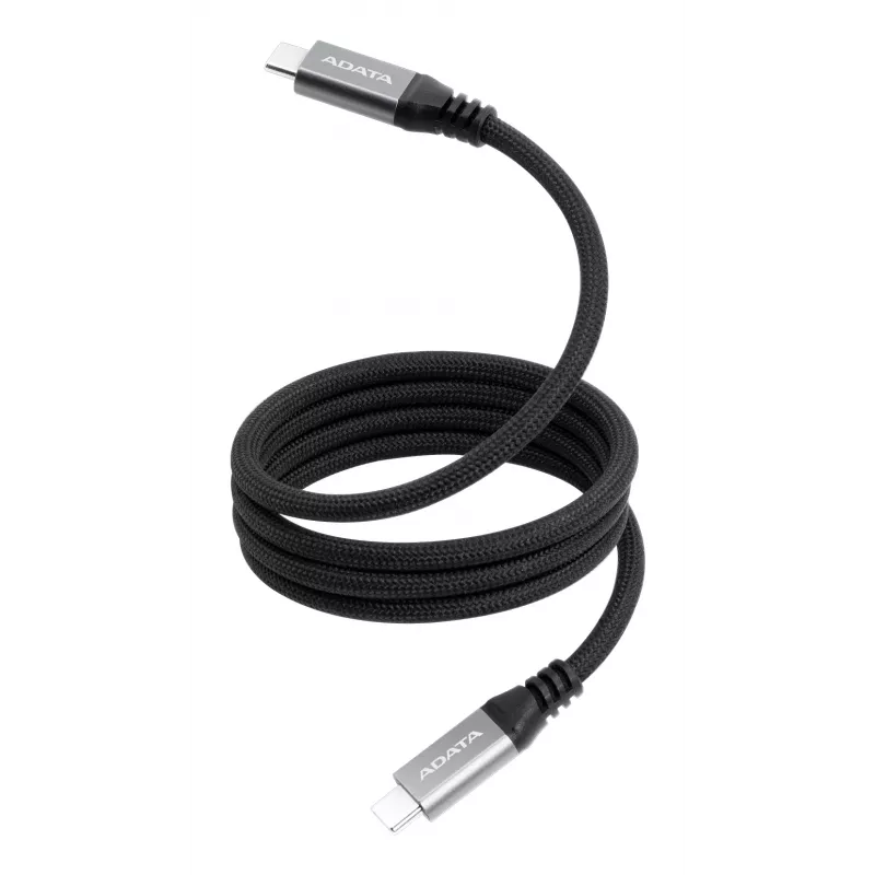 Cable de datos USB C a USB C ADATA CACCU3-100W-100AN-BK — USB 3.2 Gen 2 (10 Gbit/s), 1 m, Negro