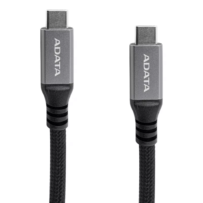 Cable de datos USB C a USB C ADATA CACCU3-100W-100AN-BK — USB 3.2 Gen 2 (10 Gbit/s), 1 m, Negro