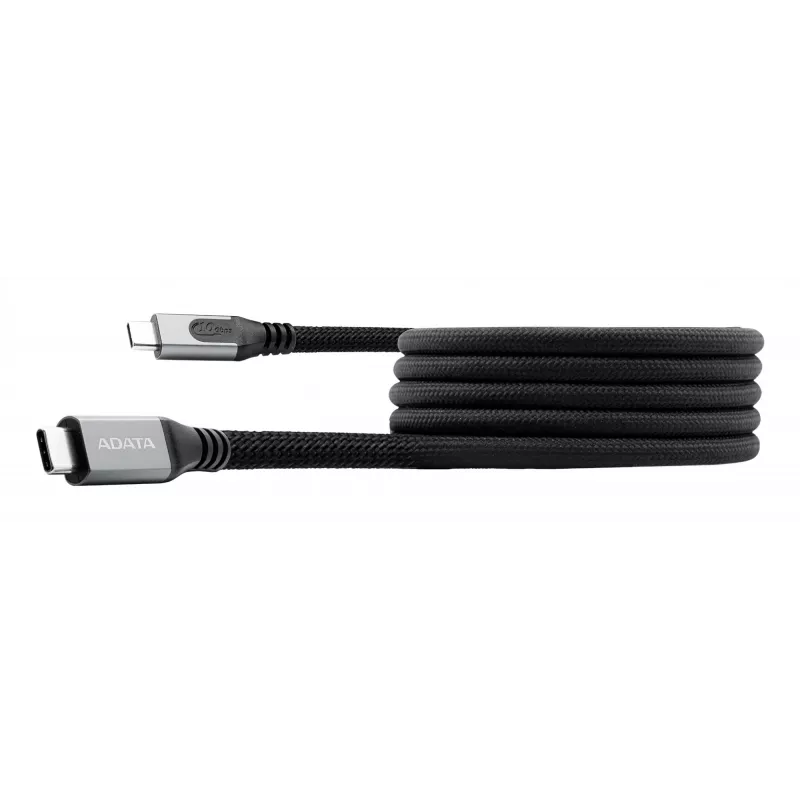 Cable de datos USB C a USB C ADATA CACCU3-100W-100AN-BK — USB 3.2 Gen 2 (10 Gbit/s), 1 m, Negro
