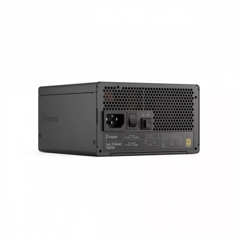 Fuente de alimentación Fractal Design FDE Ion 3 GOLD 750W 80+ GOLD negra, ATX modular, 750W de potencia de salida