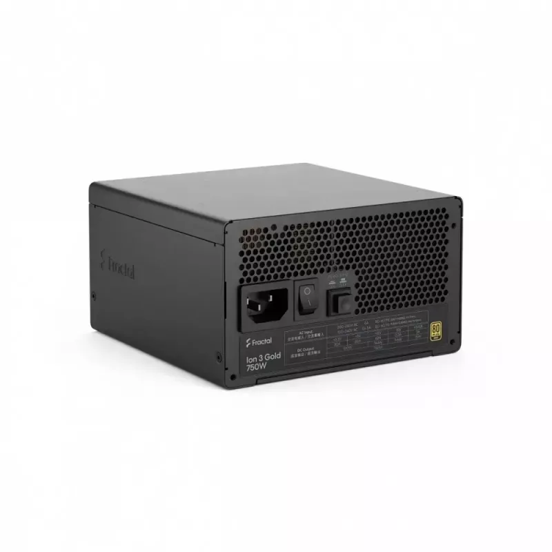 Fuente de alimentación Fractal Design FDE Ion 3 GOLD 750W 80+ GOLD negra, ATX modular, 750W de potencia de salida