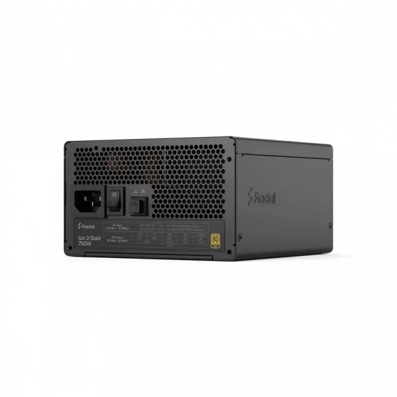 Fuente de alimentación Fractal Design FDE Ion 3 GOLD 750W 80+ GOLD negra, ATX modular, 750W de potencia de salida