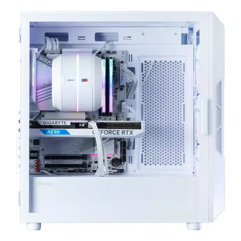 Zalman i3 NEO ARGB V2 caja Mid Tower, 4 ventiladores ARGB de 120 mm, blanca