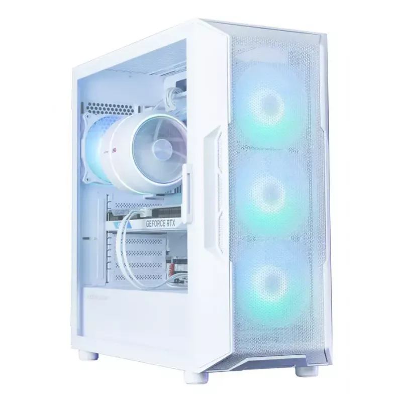 Zalman i3 NEO ARGB V2 caja Mid Tower, 4 ventiladores ARGB de 120 mm, blanca