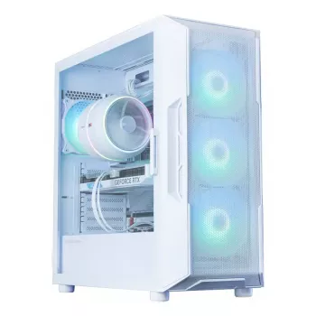 Zalman i3 NEO ARGB V2 caja Mid Tower, 4 ventiladores ARGB de 120 mm, blanca