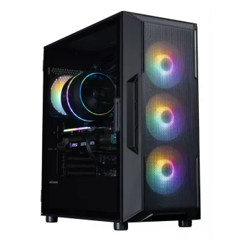 Caja de PC ZALMAN Mid-Tower I3 NEO V2, negra, 4 ventiladores RGB, compatible con ATX/microATX