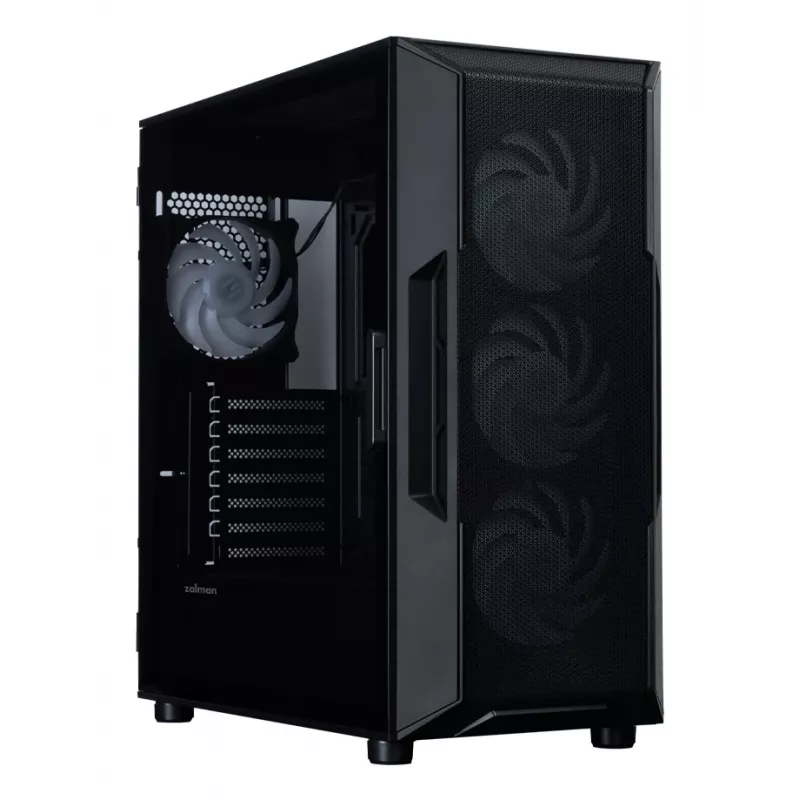 Caja de PC ZALMAN Mid-Tower I3 NEO V2, negra, 4 ventiladores RGB, compatible con ATX/microATX