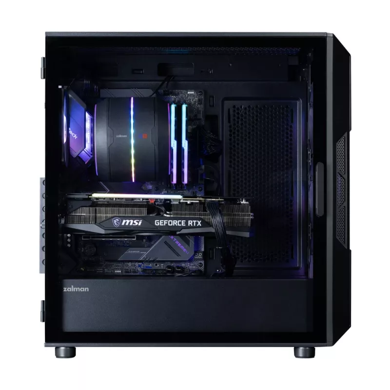 Caja de PC ZALMAN Mid-Tower I3 NEO V2, negra, 4 ventiladores RGB, compatible con ATX/microATX