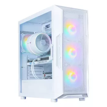 Zalman i3 NEO V2 caja Mid Tower, 4 ventiladores RGB de 120 mm, blanca