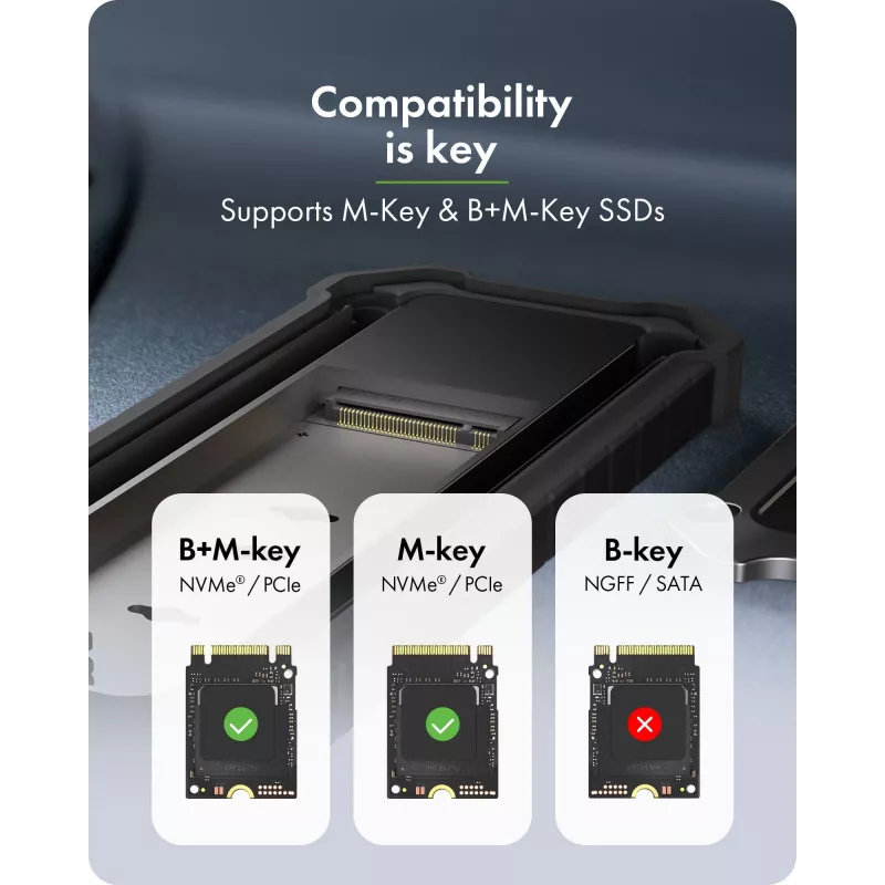 Accesorio: adaptador dual-bay M.2 NVMe y SATA icybox IB-1827MCP-C31