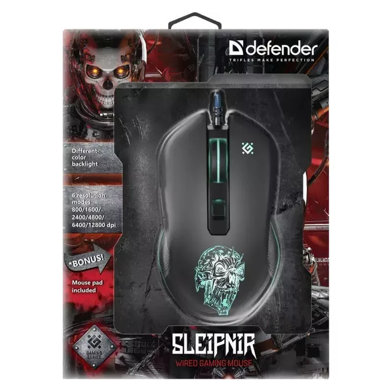 Ratón Defender GM-927 Sleipnir Optic 12800dpi 6P