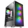 Mars Gaming MC-F negra, semitorre gaming ATX, ventana lateral de cristal templado, frontal de malla metálica, 4 ventiladores ARGB de 120mm