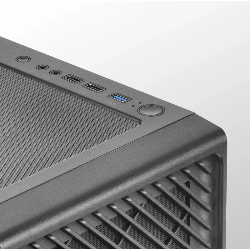 Mars Gaming MC-F negra, semitorre gaming ATX, ventana lateral de cristal templado, frontal de malla metálica, 4 ventiladores ARGB de 120mm