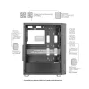 Mars Gaming MC-F negra, semitorre gaming ATX, ventana lateral de cristal templado, frontal de malla metálica, 4 ventiladores ARGB de 120mm