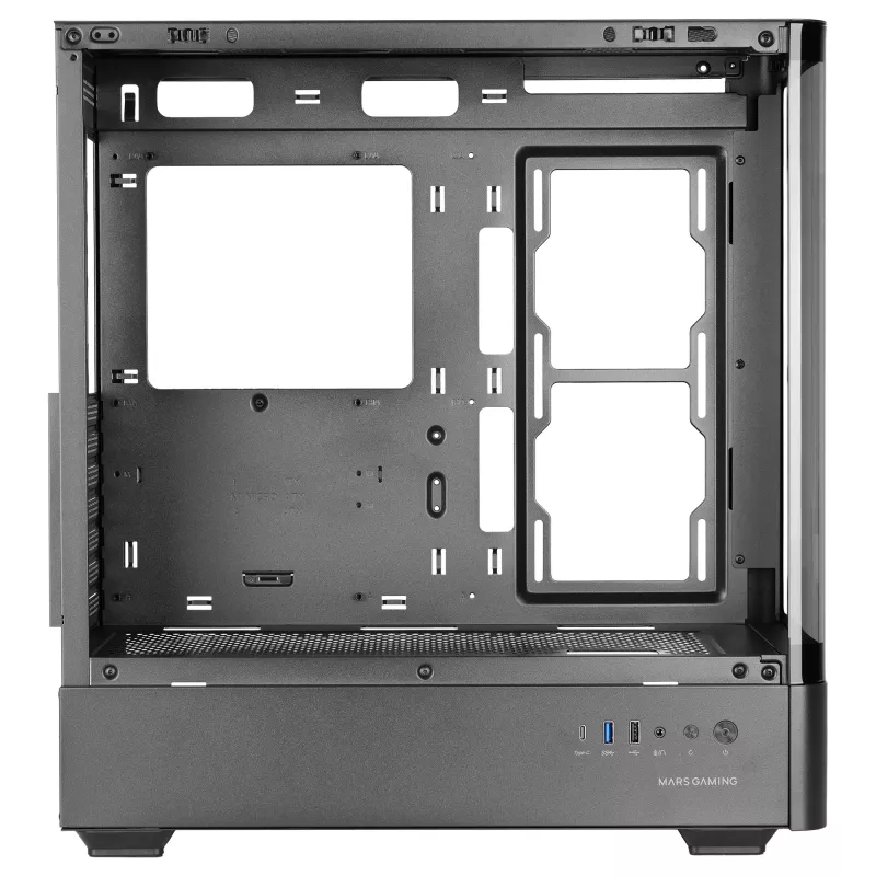 Caja de PC TACENS Mars Gaming MCLCDPRO semitorre – negra, pantalla IPS de 7,2 pulgadas, fuente de alimentación inferior, compatibilidad ATX/Micro‑ATX/Mini‑ITX
