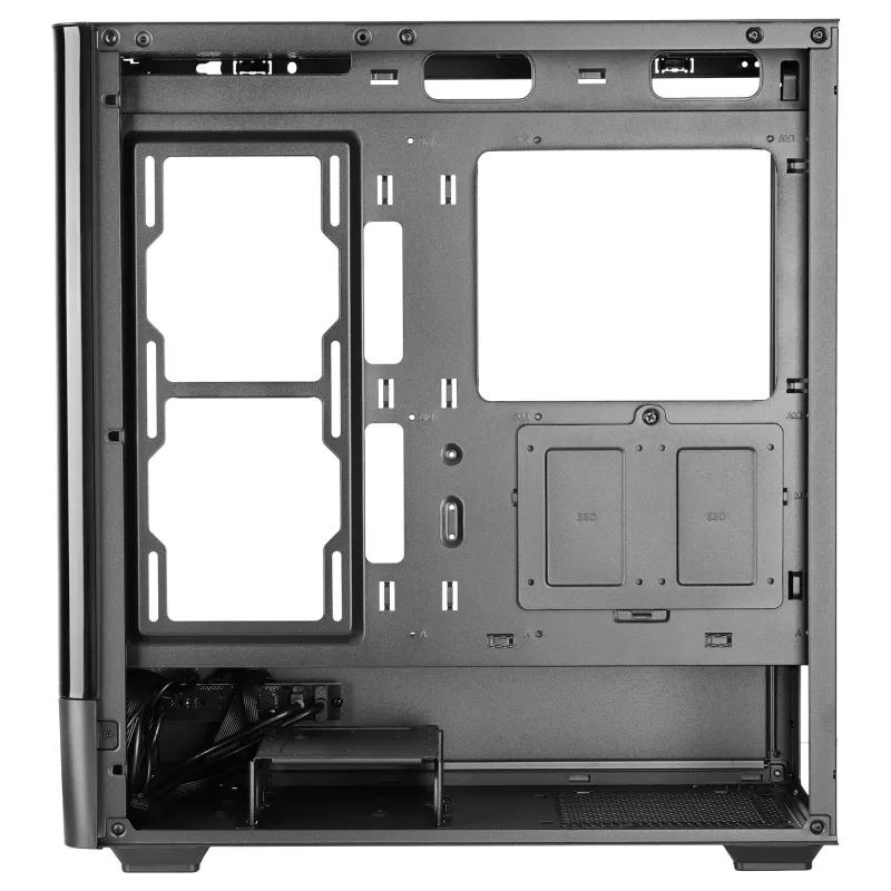 Caja de PC TACENS Mars Gaming MCLCDPRO semitorre – negra, pantalla IPS de 7,2 pulgadas, fuente de alimentación inferior, compatibilidad ATX/Micro‑ATX/Mini‑ITX