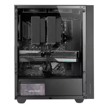 Caja de PC TACENS Mars Gaming MC-PMAX semitorre — ATX/Micro-ATX/Mini-ITX, 3x120 mm delanteros, 1x120 mm trasero, 2 bahías de 3,5 pulgadas y 2 de 2,5 pulgadas, negra