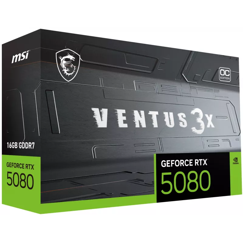 Tarjeta gráfica MSI GeForce RTX 5080 16 GB GDDR7, PCIe 5.0, 256 bits, 303×121×49 mm, 360 W